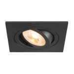 SLV New Tria 75 Spot Aluminium Zwart Vierkant | Zaagmaat 75mm - Geschikt voor 1x GU10 