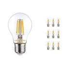 Voordeelpak 10x Noxion Lucent LED E27 Peer Filament Helder 8.5W 1055lm - 827 Zeer Warm Wit - Vervangt 75W